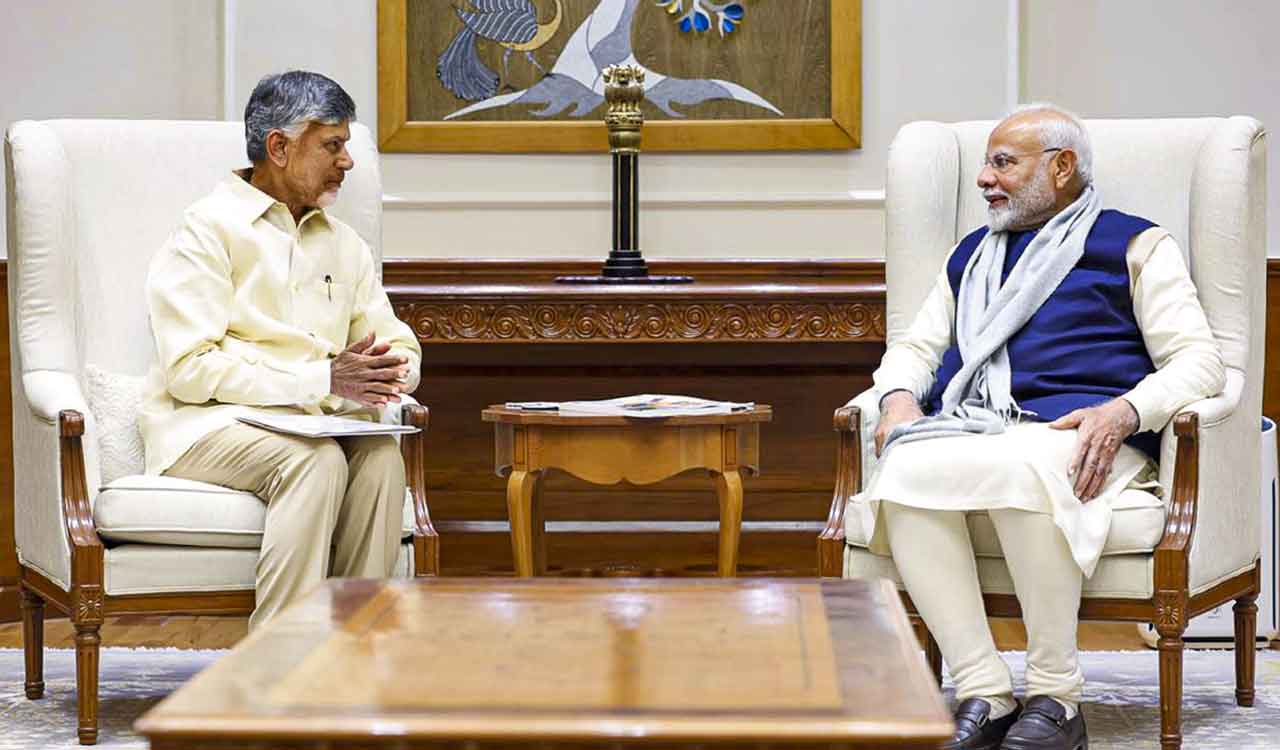 Andhra Pradesh CM Chandrababu Naidu meets Prime Minister Modi