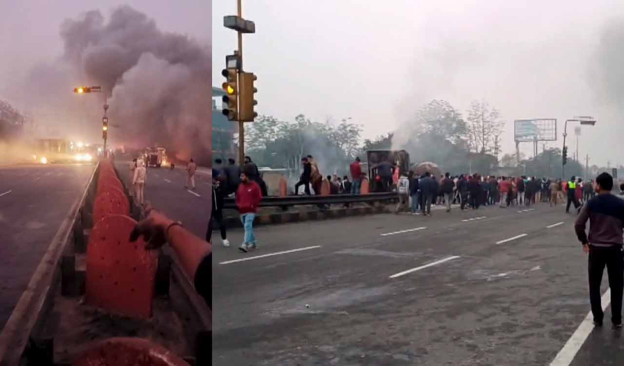 5 burnt alive as chemical-laden truck collides with other vehicles in Jaipur
