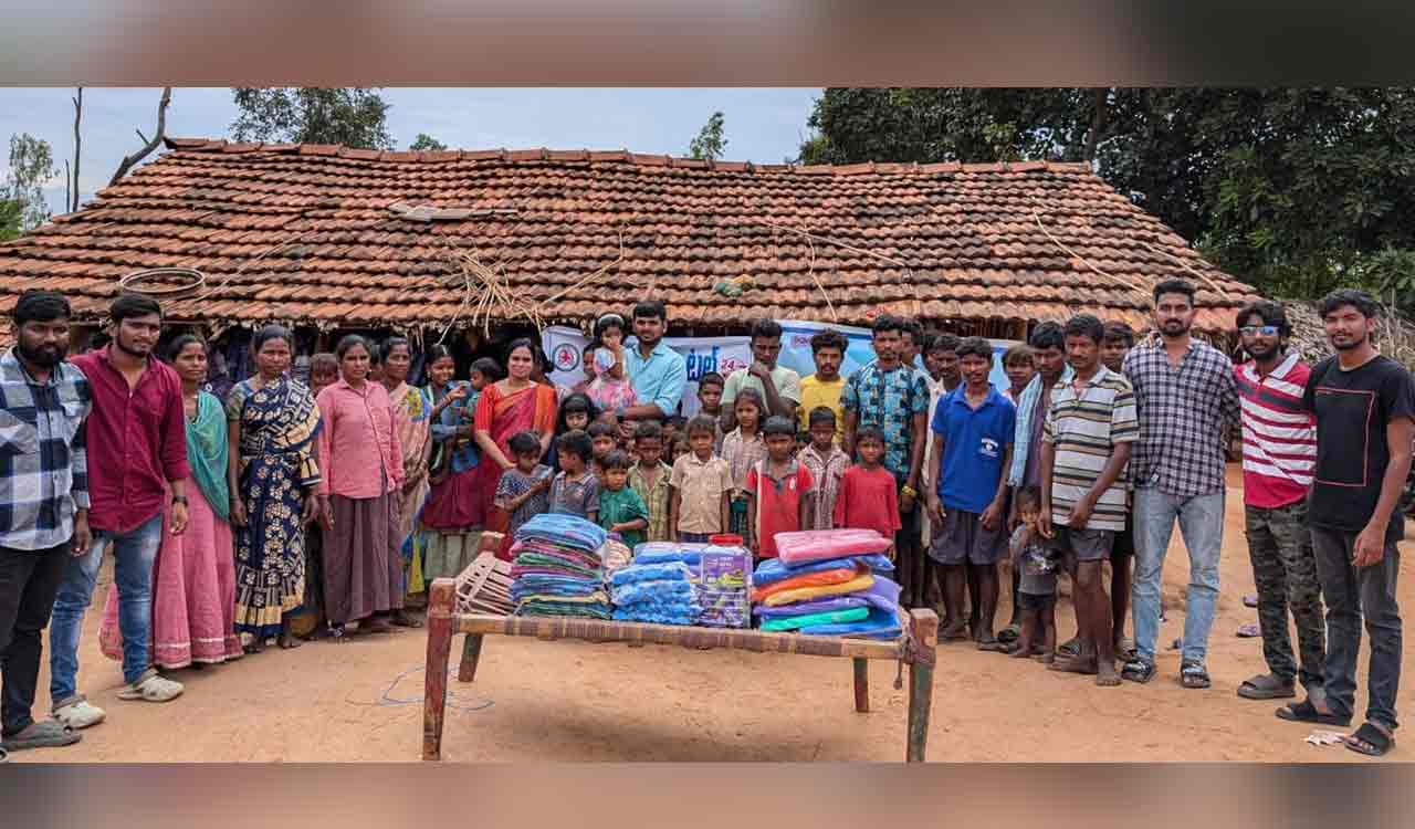 Tribal families in Telangana receive warmth, relief as Amrutha Hospital donates blankets, mosquito nets, and Snacks