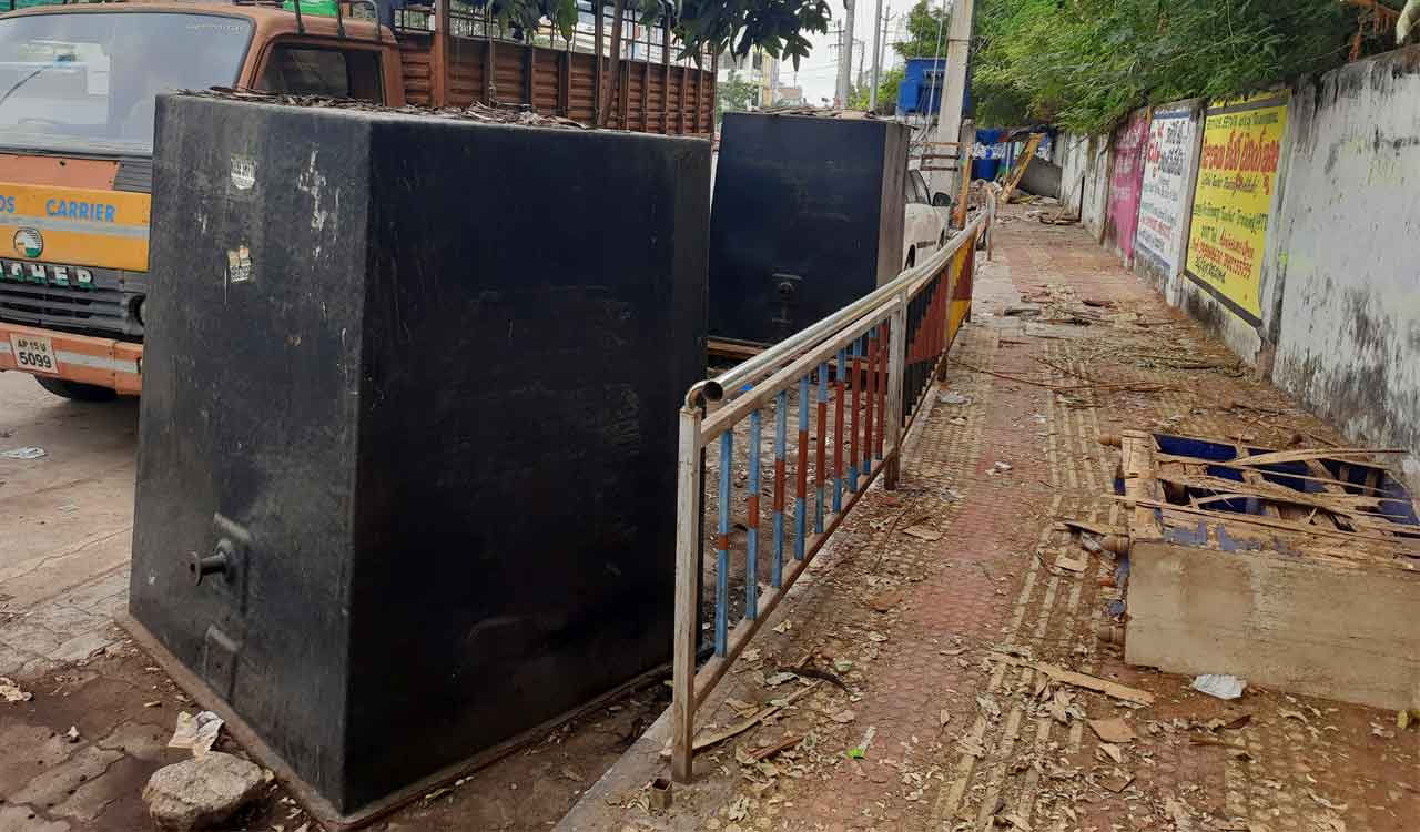 Underground dustbins turn useless in Karimnagar