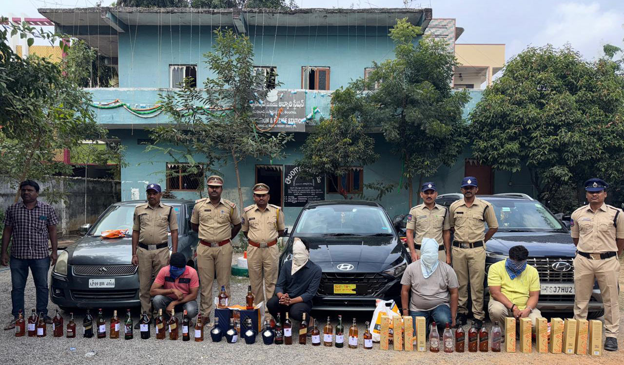 Hyderabad: Four including two cops arrested for smuggling duty free alcohol from RGIA