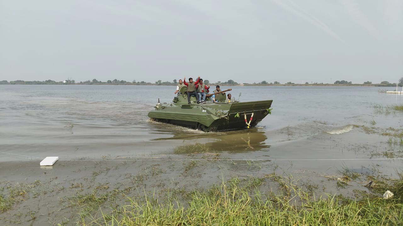 Floating trials of BMP-II, BMP-2K conducted in Malkapur Pedda Cheruvu
