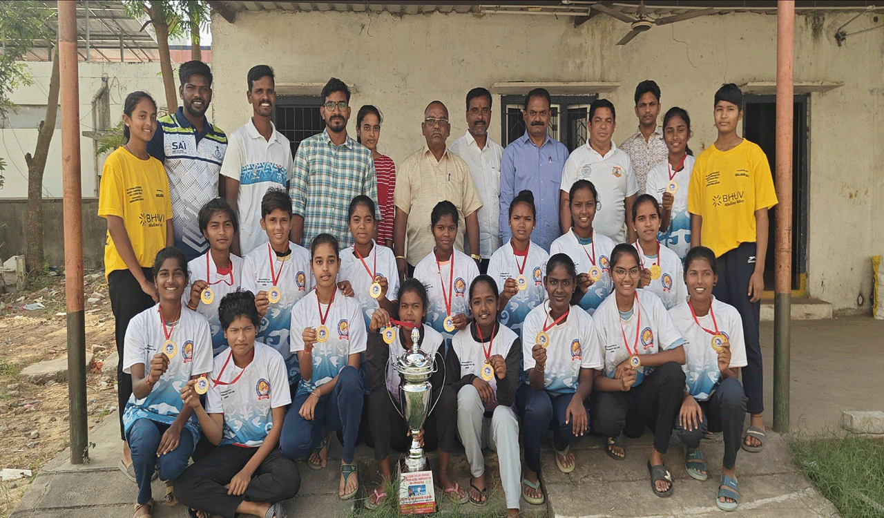 Mancherial team clinches state-level junior handball championship title