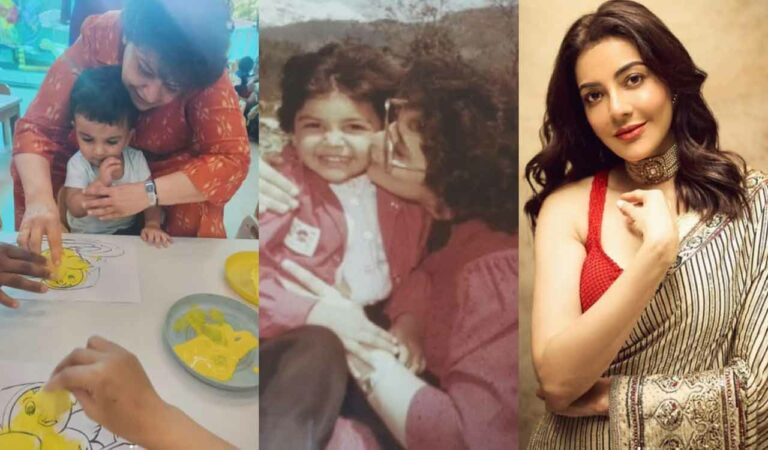 In the post, Kajal reminisced about the precious moments she shared with her mother. The pictures featured a younger Kajal with her mother by her side. One photo showed a little Kajal sitting on her mom’s lap, watching her mother fill colors in a drawing.
