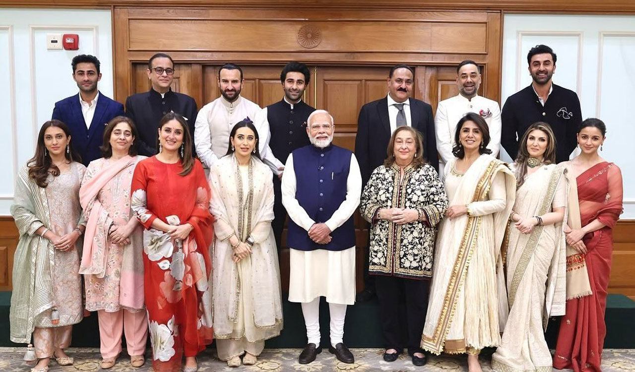Kapoor clan meets PM Modi; Extends invitation for Raj Kapoor’s centenary celebrations