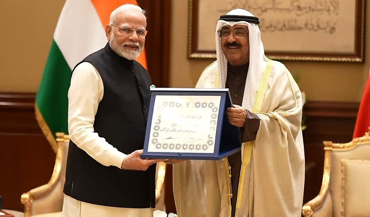 Kuwait bestows its highest honour ‘The Order of Mubarak Al Kabeer’ to PM Modi