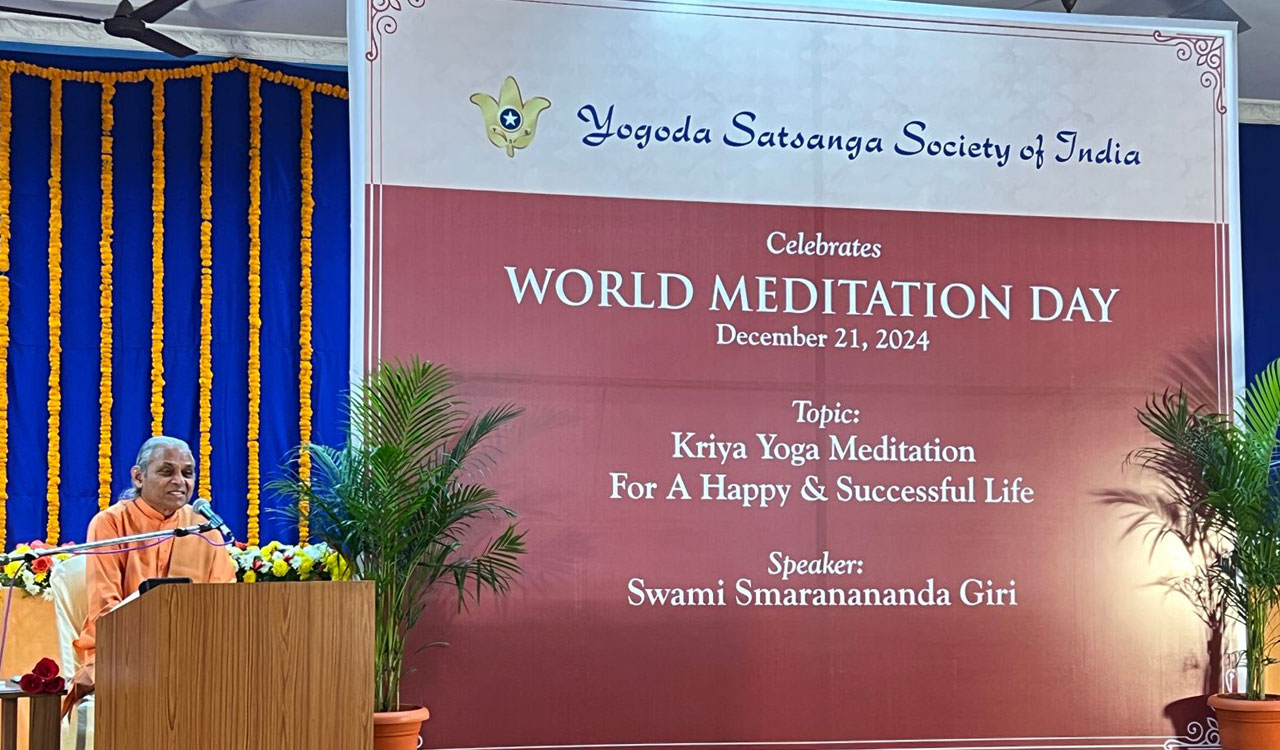 Swami Smarananandagiri highlights the power of Kriya Yoga on World Meditation Day