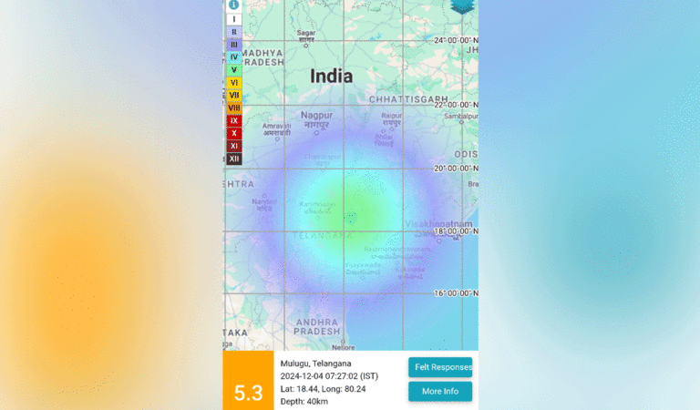 Telangana: 5.3 magnitude earthquake hits Mulugu region