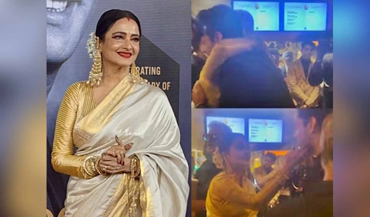 Rekha gets emotional as she shares a heartfelt moment with Big B’s grandson Agastya Nanda