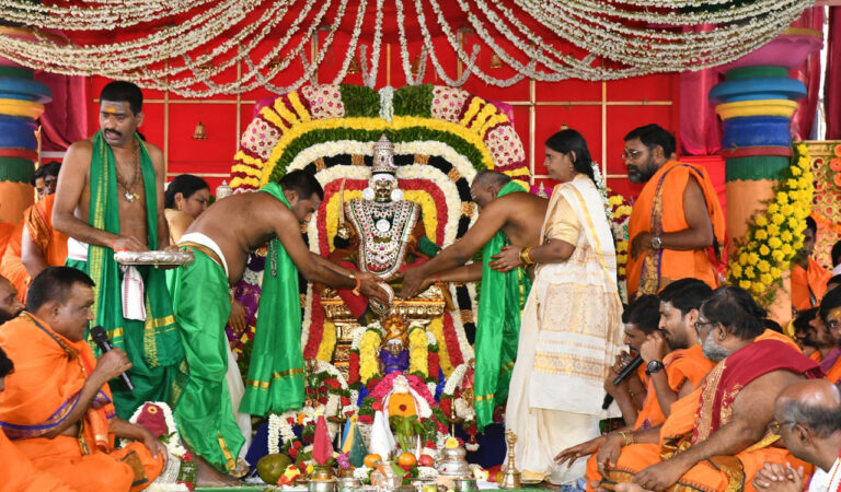 Celestial wedding of Mallikarjuna Swamy performed at Komuravelly in Siddipet