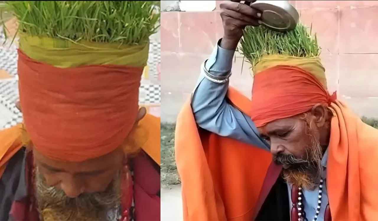 Anaaj wale baba wows devotees at Prayagraj Mahakumbh