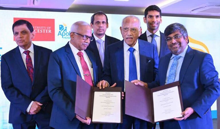 apollo university signs mou with university of leicester
