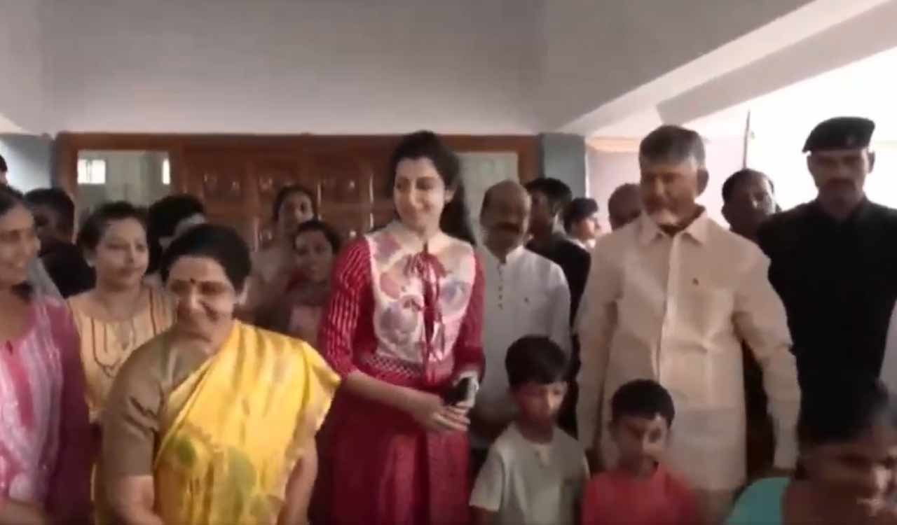Watch: Andhra CM Naidu celebrates Sankranti with family in native village