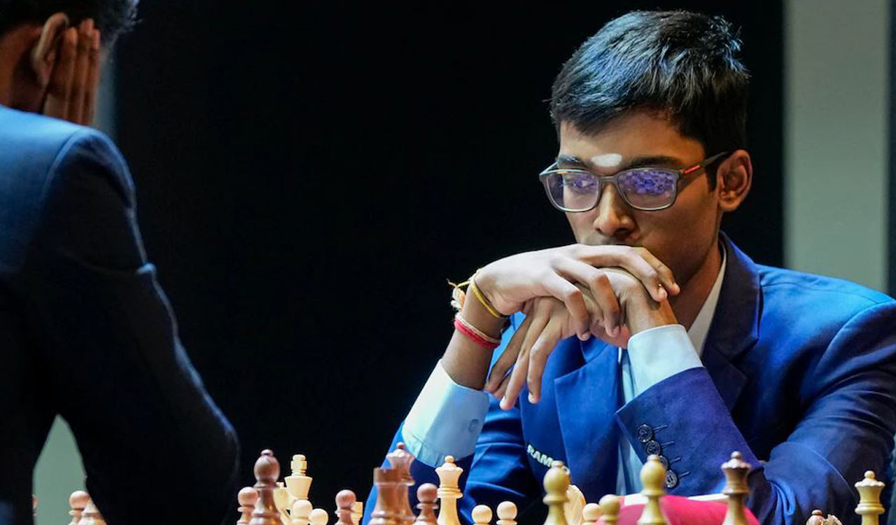 Praggnanandhaa beats Arjun Erigaisi to share lead at Tata Steel Chess