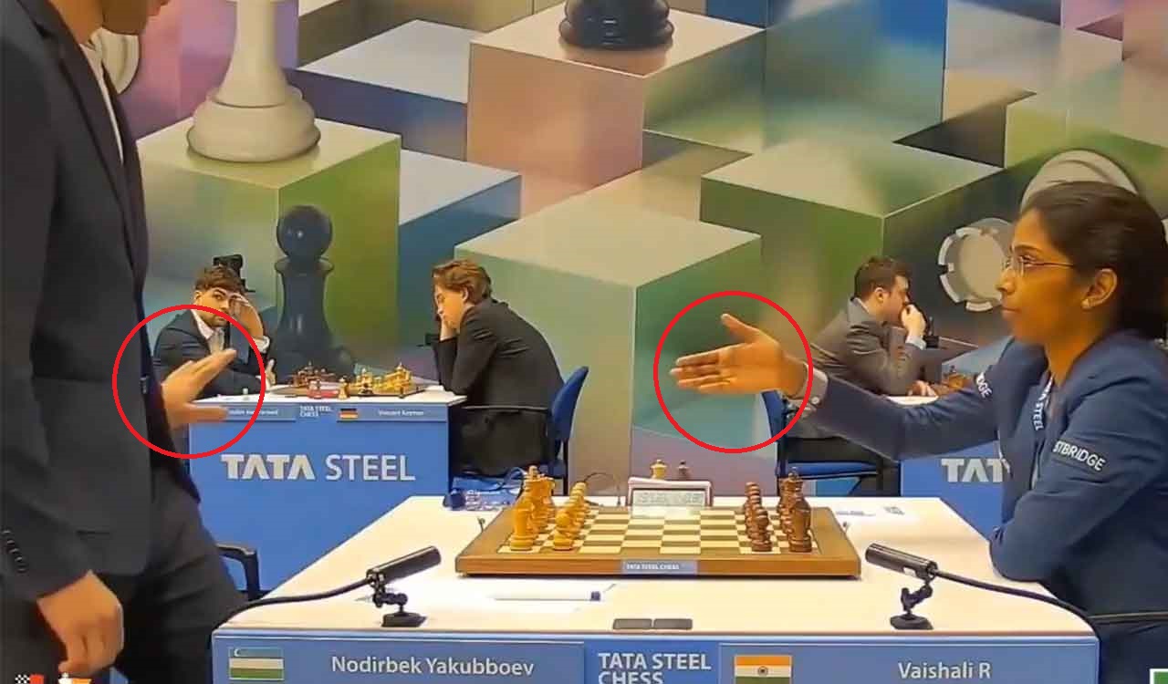 Watch: Uzbekistan GM Yakubboev declines handshake with Indian GM Vaishali, stirs controversy