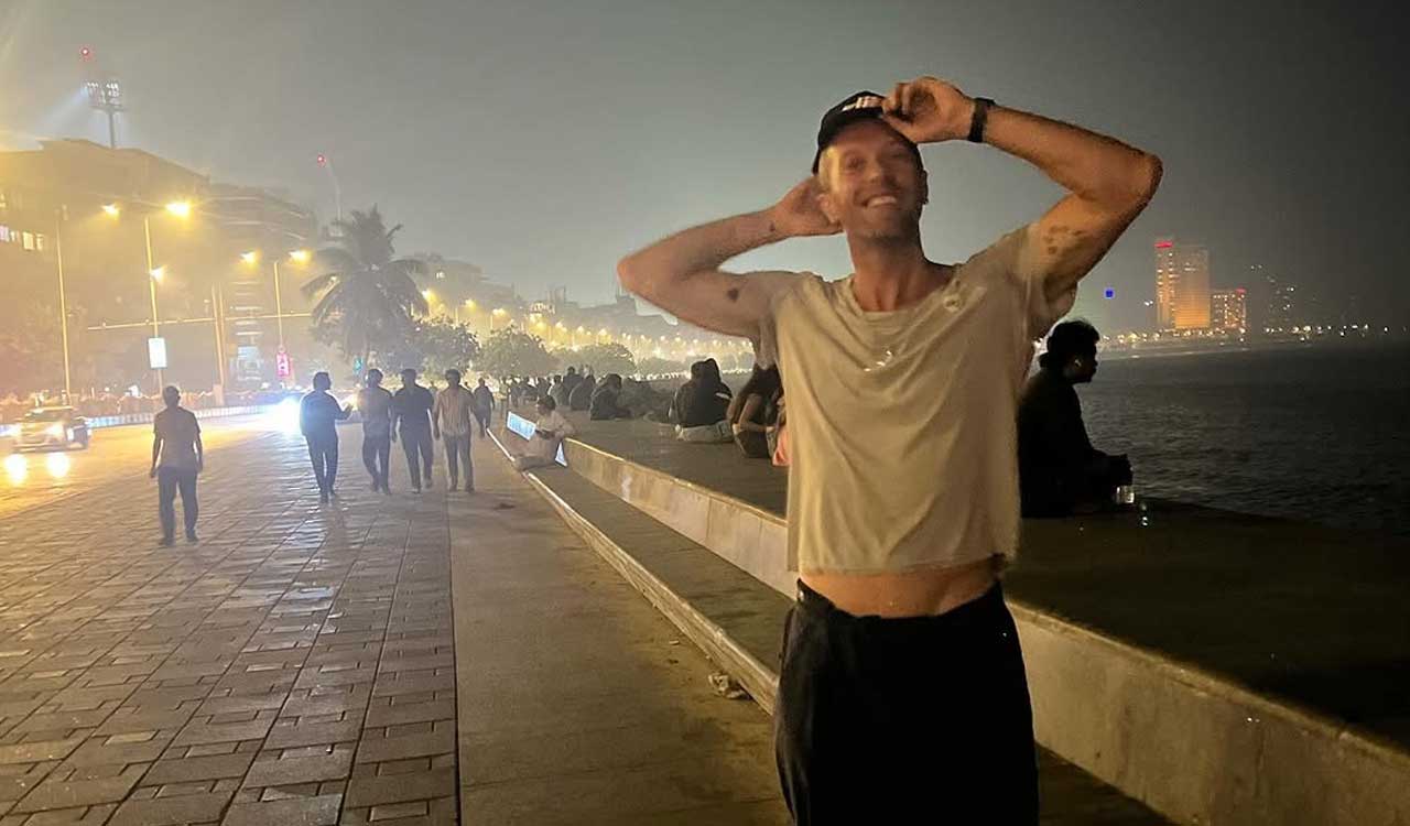 Chris Martin and Dakota Johnson arrive in Mumbai, seen exploring iconic Marine Drive