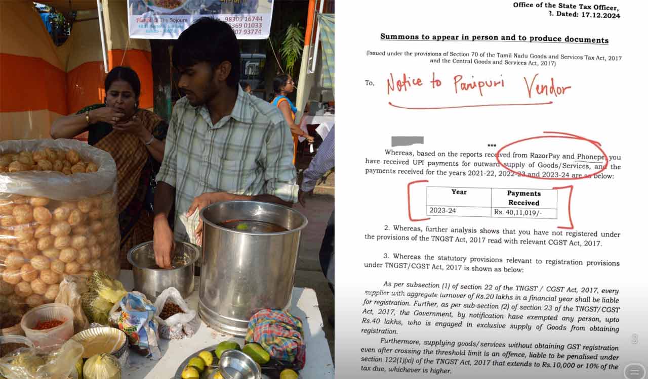 GST notice to pani puri seller for earning Rs 40 lakh sparks heated debate