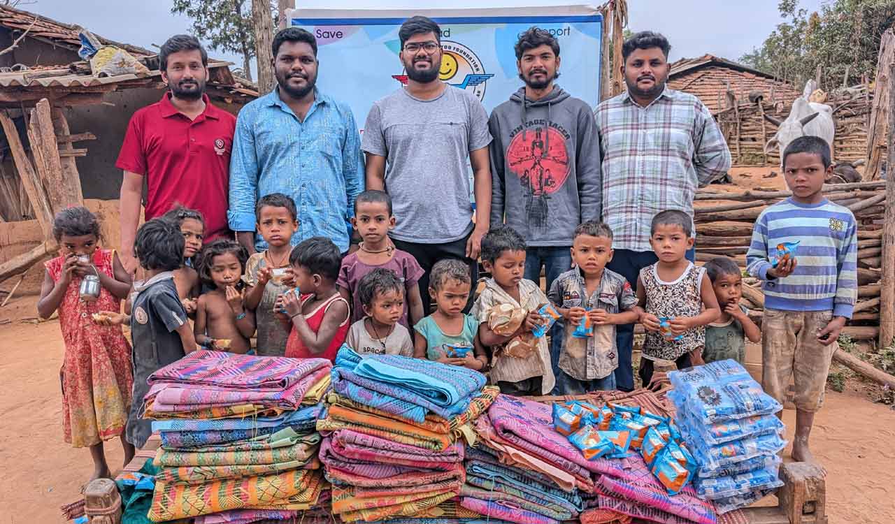Happy to Help You Foundation distributes blankets and clothes to tribals in Kothagudem