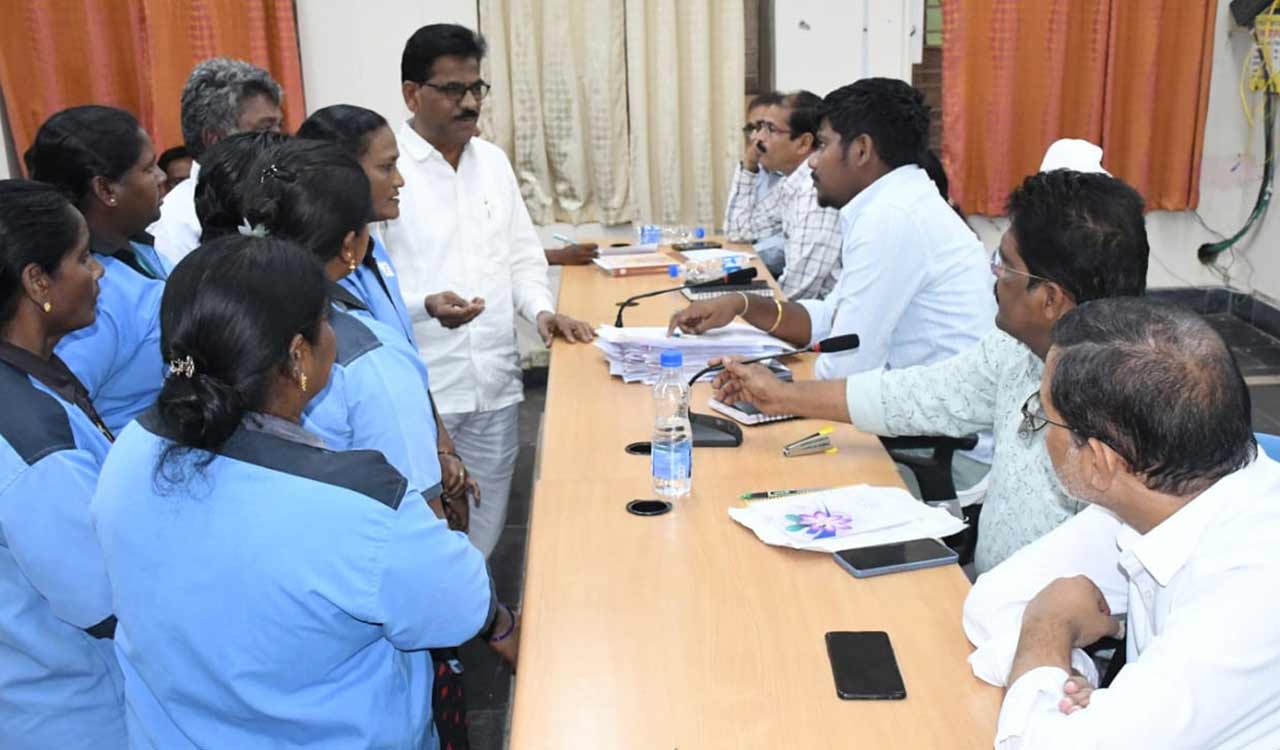 Bhadrachalam Government Area Hospital workers protest unpaid salaries for five months