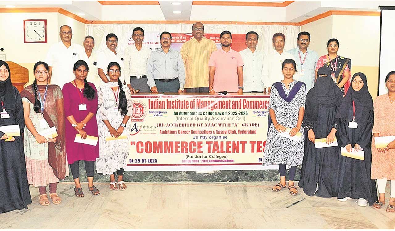 IIMC and Vasavi Club jointly host commerce talent test for junior college students