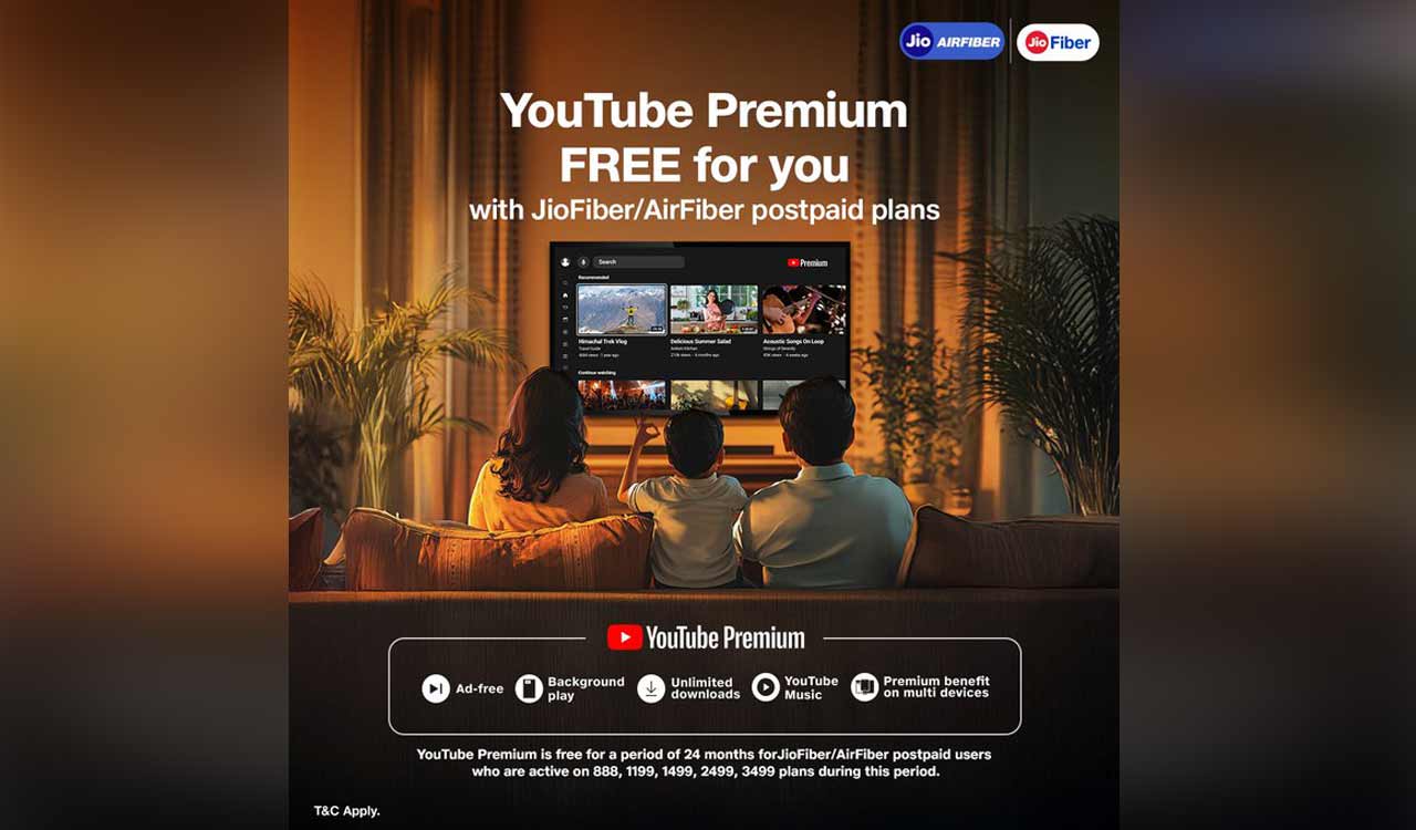 Jio offers Free YouTube Premium