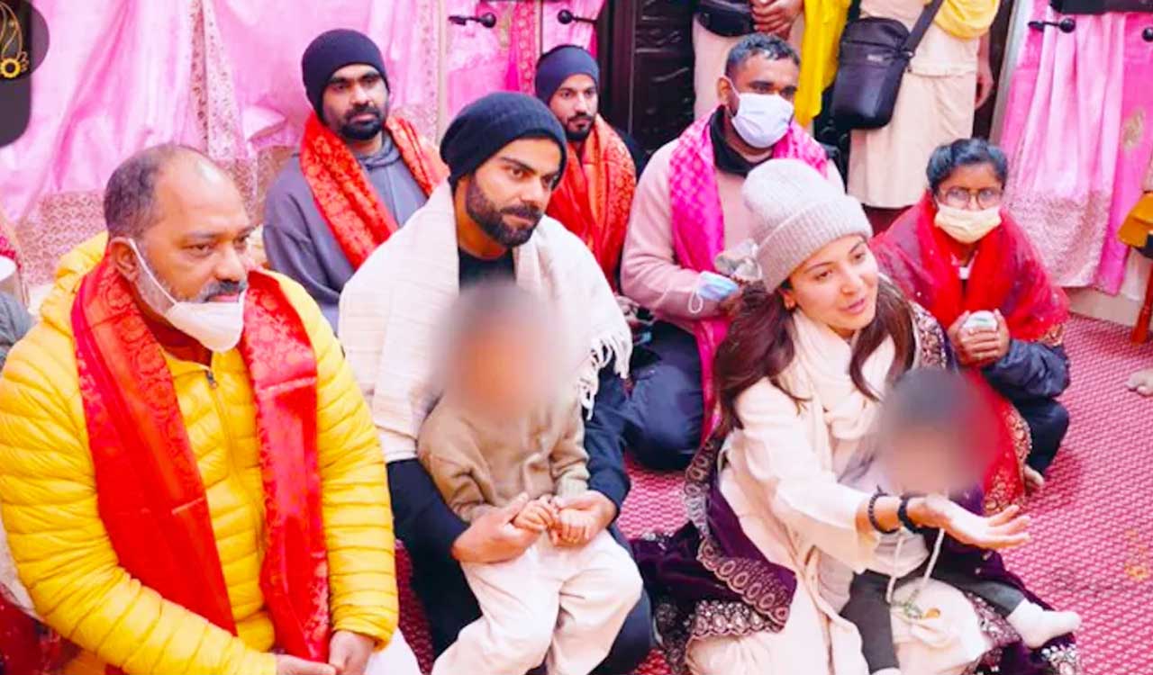 Virat Kohli, Anushka Sharma visit Swami Premanand’s ashram in Vrindavan
