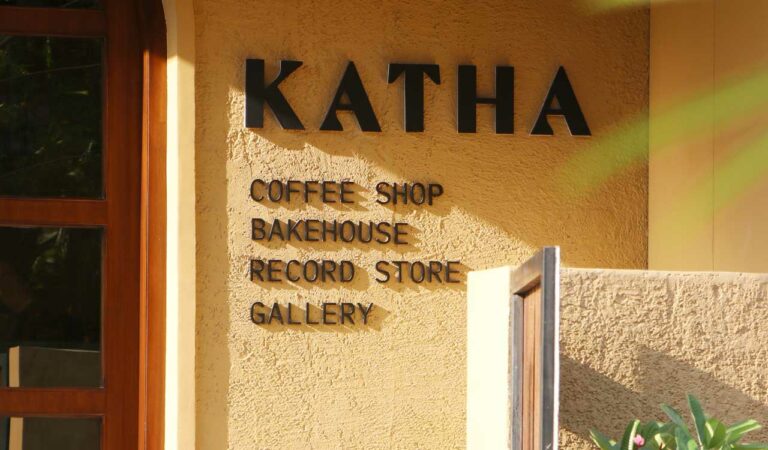 Guests engage in lively conversations and immerse themselves in the creative ambiance at Katha’s latest art show, where local talent and storytelling take center stage.