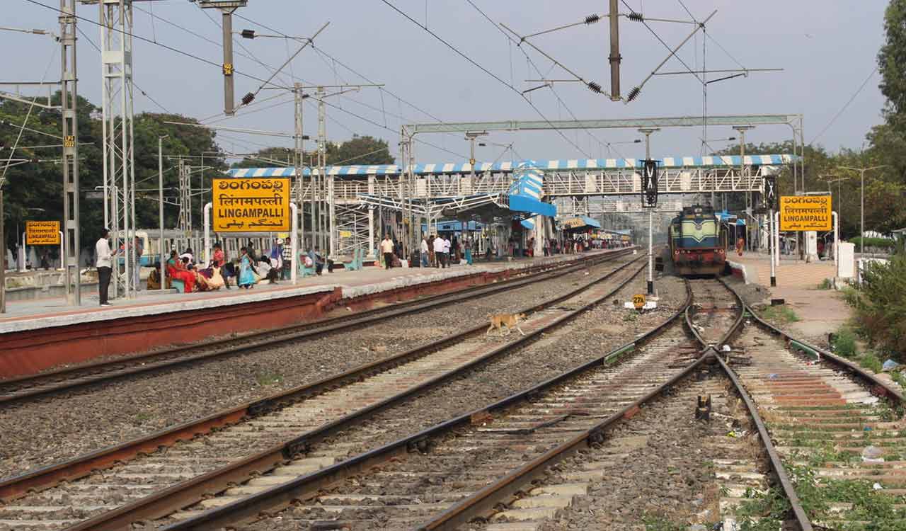 Passengers stage protest over delayed train at Hyderabad’s Lingampalli railway station