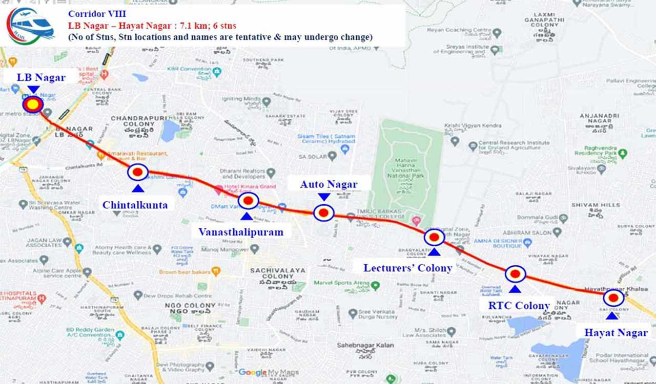 Hyderabad Metro phase 2: Six new stations planned between LB Nagar and Hayathnagar