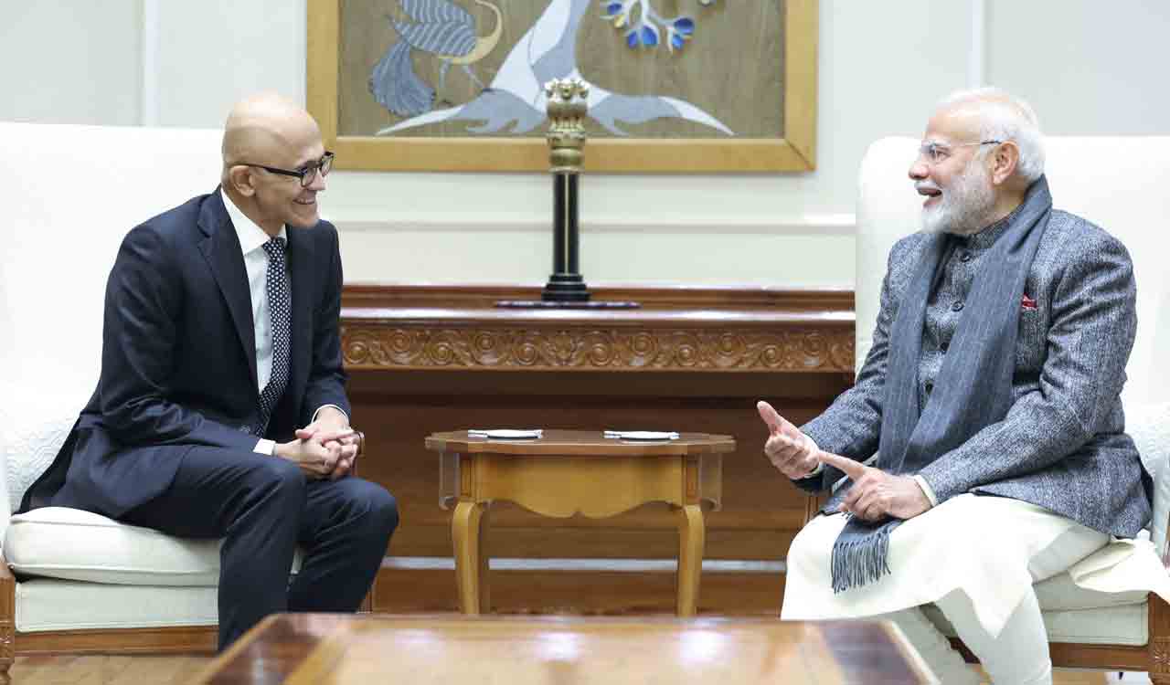 PM Modi meets Nadella, hails Microsoft’s investment plans in India