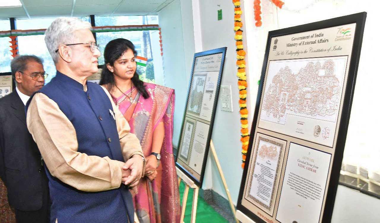 Regional Passport Office Hyderabad organises exhibition on Art & Calligraphy in the Constitution