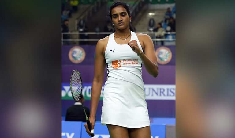PV Sindhu in action at the India Open on Thursday.