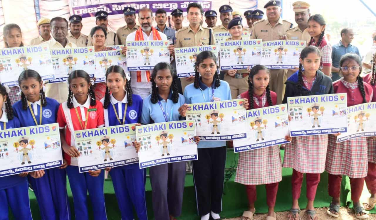 Sircilla cops launch ‘Khaki Kids’ to educate students on cybercrime, traffic rules