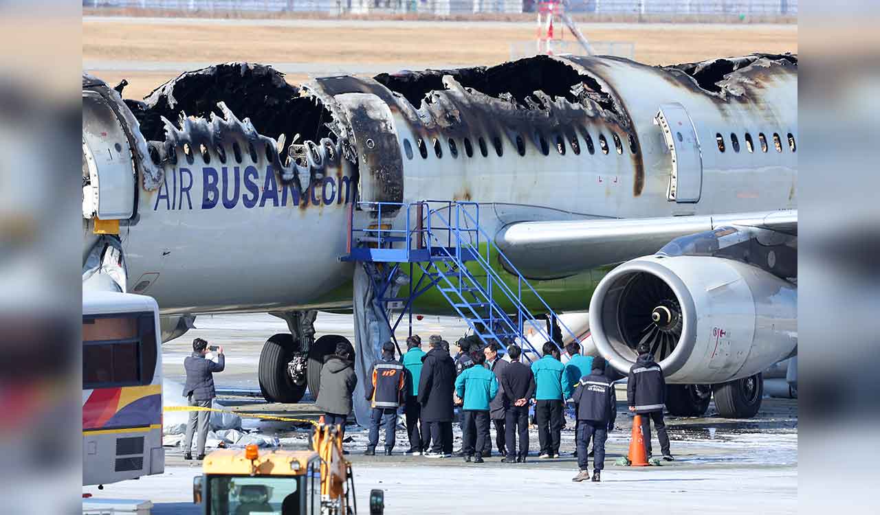 Plane catches fire at South Korean airport; 176 people evacuated