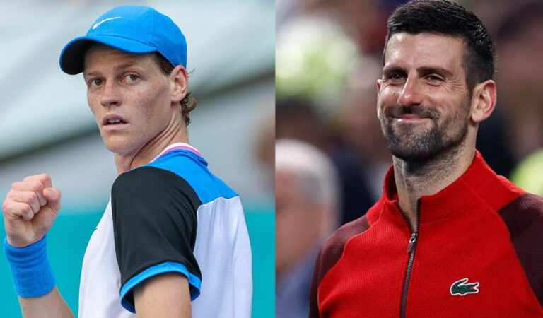 Jannik Sinner (left) and Novak Djokovic