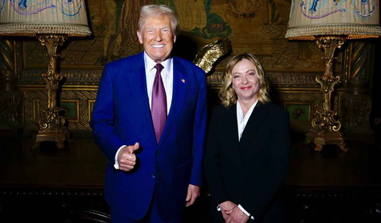 Trump watches documentary with Meloni at Mar-a-Lago club