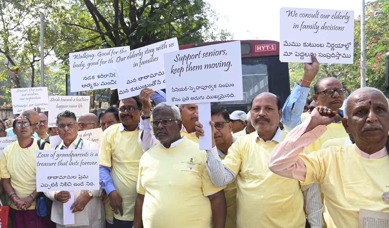 Over 400 senior citizens take part in walkathon as part of International Day of Older Persons