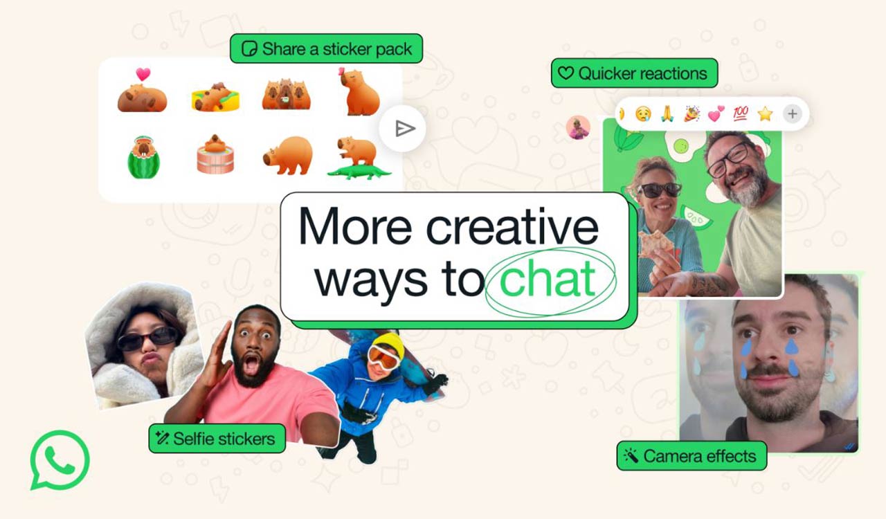 WhatsApp rolls out 4 exciting new features: Camera effects, selfie stickers, quicker reactions, and more