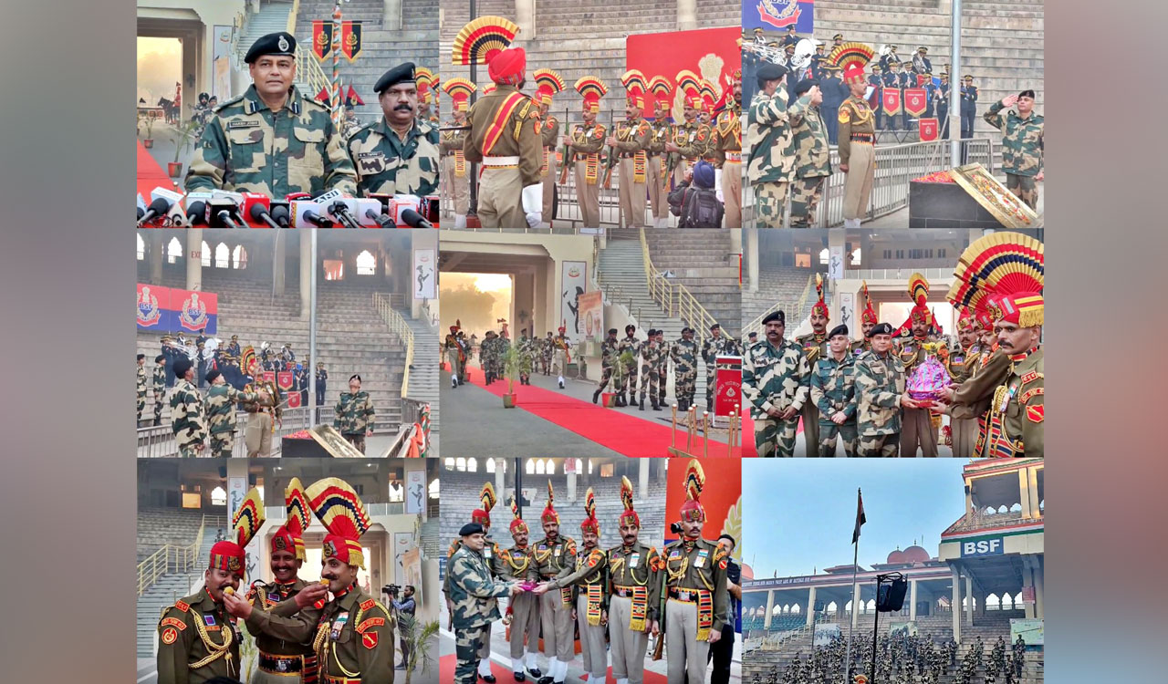 BSF unfurls Tricolour at Attari-Wagah border on 76th Republic Day