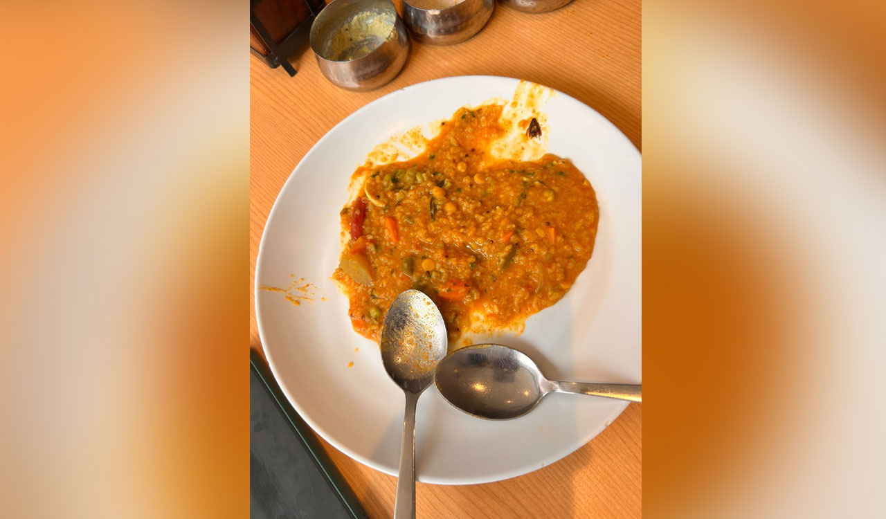 Watch: Cockroach found in sambar rice at Minerva Hotel in Begumpet raises concerns