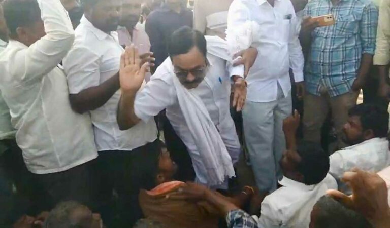 Telangana Rythu Commission member KVN Reddy tries to slap farmer for questioning Rythu Bharosa delay