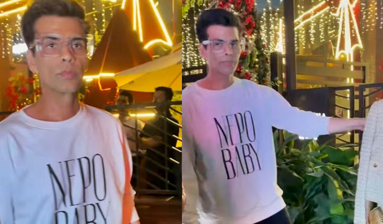 Karan Johar grabs eyeballs on meal outing with his ‘Nepo baby’ T-shirt