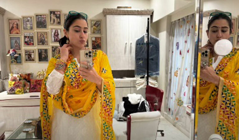 sara ali khan wears her moms phulkari