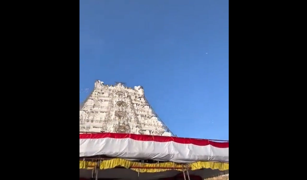 Aircraft flying over Tirumala temple creates flutter