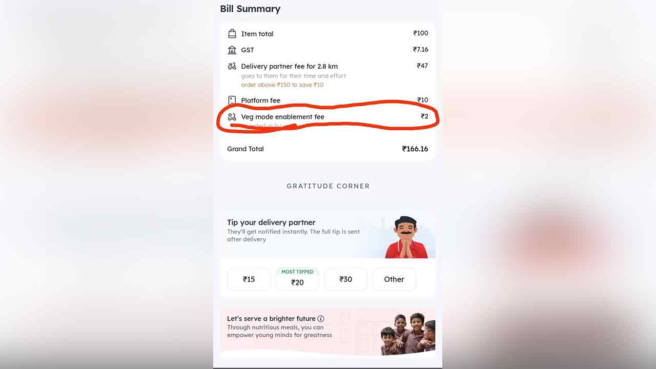 Zomato CEO Deepinder Goyal responds to criticism of food delivery platform’s new ‘Veg mode enablement fee’