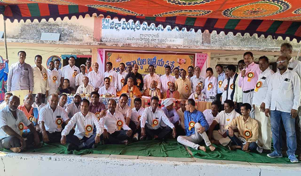 Zilla Parishad Secondary School alumni meet after 41 years in Telangana’s Asifabad