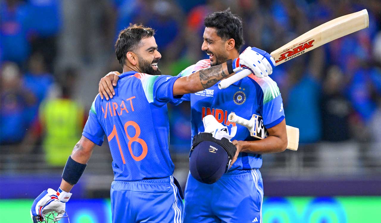 Axar Patel’s smart calculations help Virat Kohli reach century in Champions Trophy clash against Pakistan