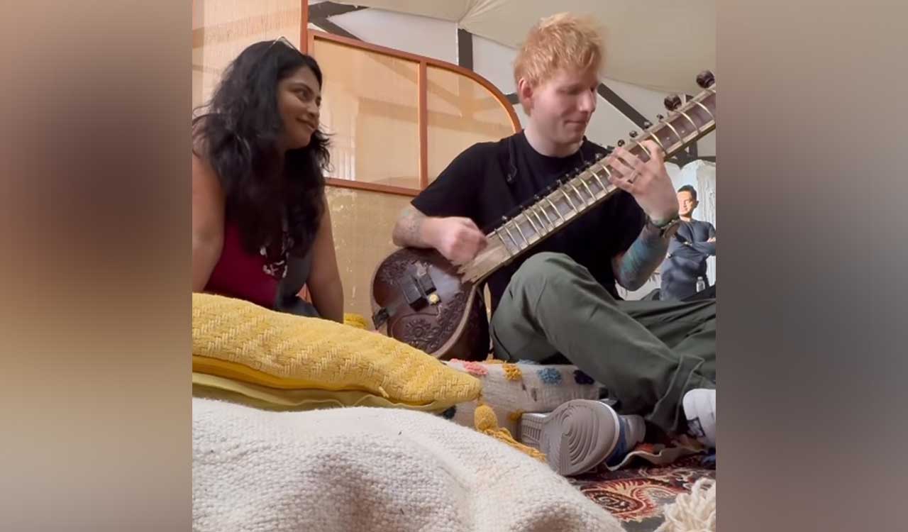 Ed Sheeran surprises fans by sharing a video of him trying his hand at sitar