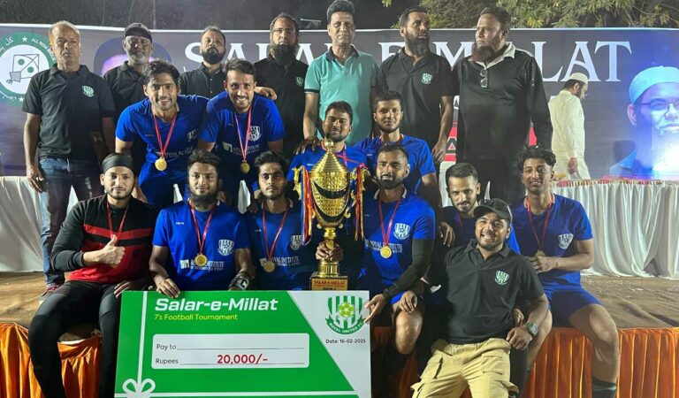 royal united football club win salar e millat 7 a side football tournament