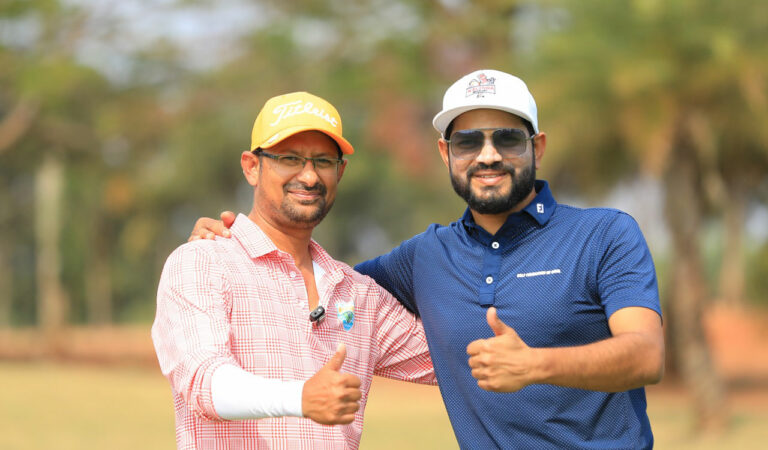 Golfers at the Hyderabad Premier Golf League.